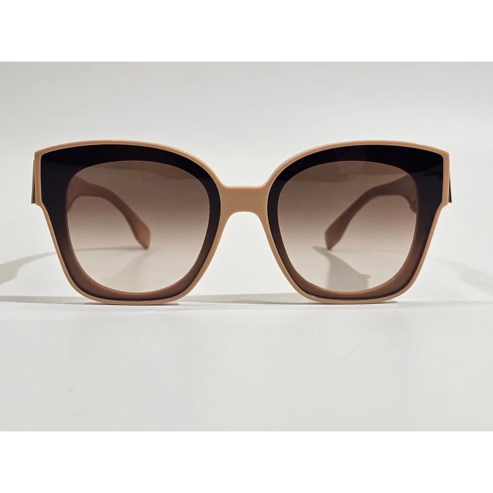 Fendi FF 0451/S Sunglasses Women Beige Brown Gradient Oversized Square Butterfly
